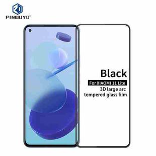 For Xiaomi Mi 11 Lite PINWUYO 9H 3D Curved Full Screen Explosion-proof Tempered Glass Film(Black)