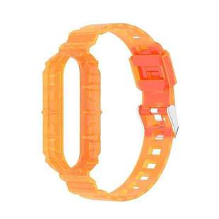 For Xiaomi Band 5 / Band 6 Transparent Case Watch Band(orange)