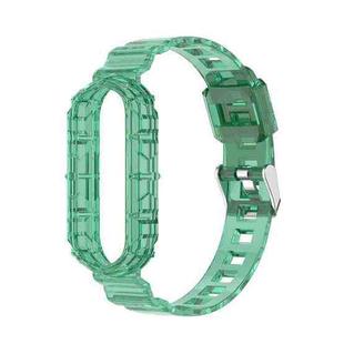 For Xiaomi Band 5 / Band 6 Transparent Case Watch Band(army green)