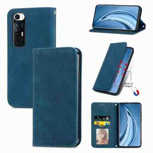 For Xiaomi Mi 10S Retro Skin Feel Business Magnetic Horizontal Flip Leather Case With Holder & Card Slots & Wallet & Photo Frame(Blue)