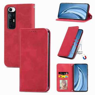 For Xiaomi Mi 10S Retro Skin Feel Business Magnetic Horizontal Flip Leather Case With Holder & Card Slots & Wallet & Photo Frame(Red)