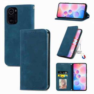 For Xiaomi Redmi K40 / K40 Pro /K40 Pro+ Retro Skin Feel Business Magnetic Horizontal Flip Leather Case With Holder & Card Slots & Wallet & Photo Frame(Blue)