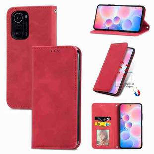 For Xiaomi Redmi K40 / K40 Pro /K40 Pro+ Retro Skin Feel Business Magnetic Horizontal Flip Leather Case With Holder & Card Slots & Wallet & Photo Frame(Red)