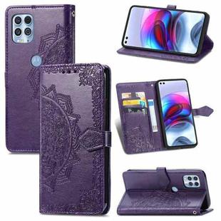 Halfway Mandala Embossing Pattern Horizontal Flip Leather Case with Holder & Card Slots & Wallet & Lanyard For Motorola Edge S(Purple)