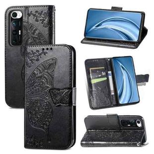 For Xiaomi Mi 10S Butterfly Love Flowers Embossed Horizontal Flip Leather Case with Holder & Card Slots & Wallet & Lanyard(Black)