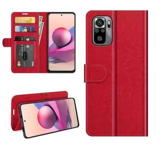 For Xiaomi Redmi Note 10S R64 Texture Single Horizontal Flip Protective Case with Holder & Card Slots & Wallet& Photo Frame(Red)