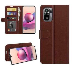 For Xiaomi Redmi Note 10S R64 Texture Single Horizontal Flip Protective Case with Holder & Card Slots & Wallet& Photo Frame(Brown)