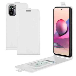 For Xiaomi Redmi Note 10S R64 Texture Single Vertical Flip Leather Protective Case with Card Slots & Photo Frame(White)