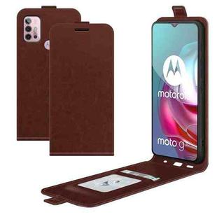 For Motorola Moto G30/G10 R64 Texture Single Vertical Flip Leather Protective Case with Card Slots & Photo Frame(Brown)