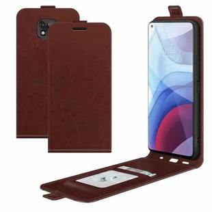 For Motorola Moto G Power 2021 R64 Texture Single Vertical Flip Leather Protective Case with Card Slots & Photo Frame(Brown)