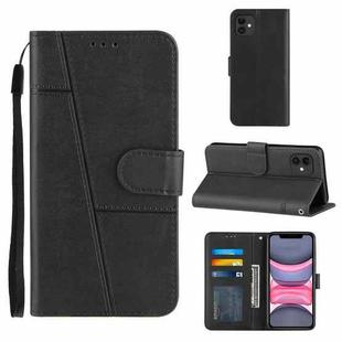 For iPhone 11 Pro Stitching Calf Texture Buckle Horizontal Flip Leather Case with Holder & Card Slots & Wallet & Lanyard (Black)
