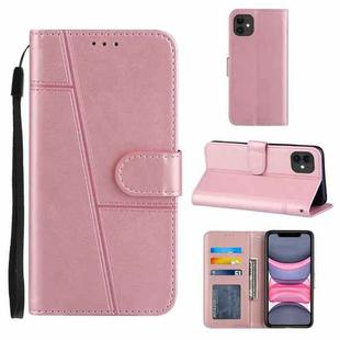 For iPhone 11 Pro Stitching Calf Texture Buckle Horizontal Flip Leather Case with Holder & Card Slots & Wallet & Lanyard (Pink)