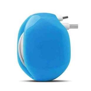 Small Headphone Earphone Wire Winder Data Cable Storage Box(Blue)