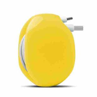 Small Headphone Earphone Wire Winder Data Cable Storage Box(Yellow)
