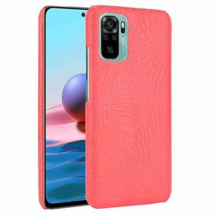 For Xiaomi Redmi Note 10 4G/Note 10S Shockproof Crocodile Texture PC + PU Case(Red)