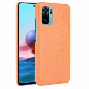 For Xiaomi Redmi Note 10 4G/Note 10S Shockproof Crocodile Texture PC + PU Case(Orange)