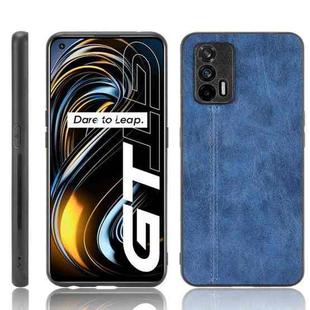 For OPPO Realme GT Shockproof Sewing Cow Pattern Skin PC + PU + TPU Case(Blue)