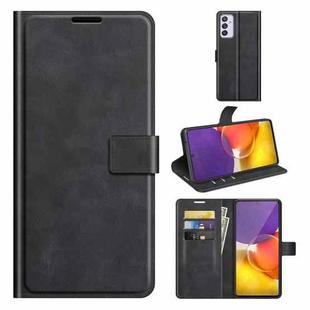 For Samsung Galaxy A82 5G/Quantum 2 Retro Calf Pattern Buckle Horizontal Flip Leather Case with Holder & Card Slots & Wallet(Black)