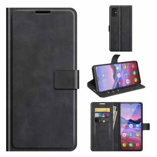 For ZTE V2020 Smart Retro Calf Pattern Buckle Horizontal Flip Leather Case with Holder & Card Slots & Wallet(Black)