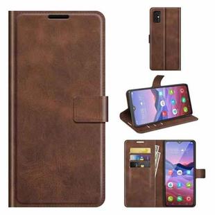 For ZTE V2020 Smart Retro Calf Pattern Buckle Horizontal Flip Leather Case with Holder & Card Slots & Wallet(Dark Brown)