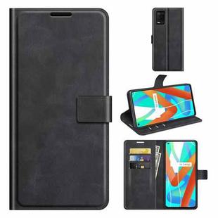 For OPPO  Realme V13 5G/Realme 8 5G  Retro Calf Pattern Buckle Horizontal Flip Leather Case with Holder & Card Slots & Wallet(Black)