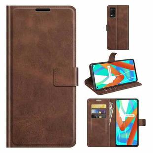 For OPPO  Realme V13 5G/Realme 8 5G  Retro Calf Pattern Buckle Horizontal Flip Leather Case with Holder & Card Slots & Wallet(Dark Brown)