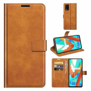 For OPPO  Realme V13 5G/Realme 8 5G  Retro Calf Pattern Buckle Horizontal Flip Leather Case with Holder & Card Slots & Wallet(Yellow)