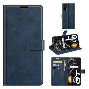 For OPPO Realme GT 5G/Realme Q3 Pro 5G Retro Calf Pattern Buckle Horizontal Flip Leather Case with Holder & Card Slots & Wallet(Blue)