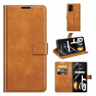 For OPPO Realme GT 5G/Realme Q3 Pro 5G Retro Calf Pattern Buckle Horizontal Flip Leather Case with Holder & Card Slots & Wallet(Yellow)