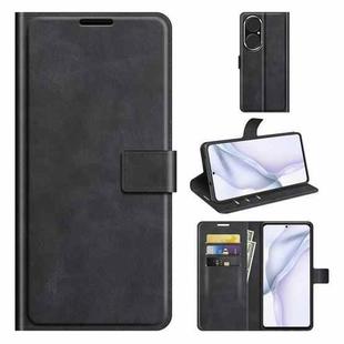 For Huawei P50 Retro Calf Pattern Buckle Horizontal Flip Leather Case with Holder & Card Slots & Wallet(Black)