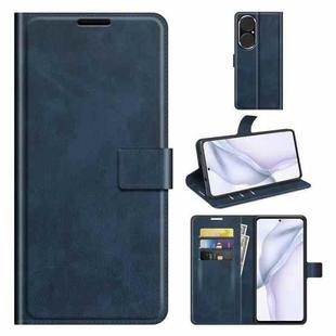 For Huawei P50 Retro Calf Pattern Buckle Horizontal Flip Leather Case with Holder & Card Slots & Wallet(Blue)