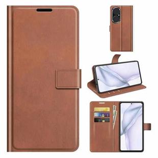 For Huawei P50 Retro Calf Pattern Buckle Horizontal Flip Leather Case with Holder & Card Slots & Wallet(Light Brown)