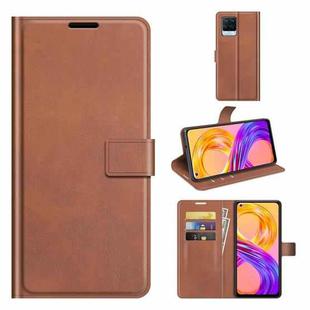 For OPPO Realme 8 / Realme 8 Pro Retro Calf Pattern Buckle Horizontal Flip Leather Case with Holder & Card Slots & Wallet(Light Brown)