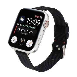 Woven Canvas Nylon Wrist Strap Watch Band For Series 7 41mm / 6 & SE & 5 & 4 40mm / 3 & 2 & 1 38mm(Black)