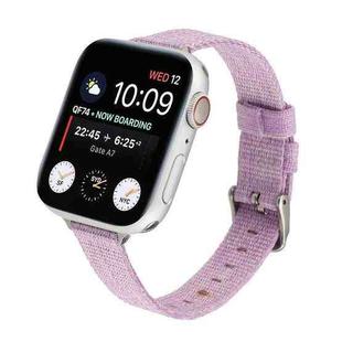 Woven Canvas Nylon Wrist Strap Watch Band For Series 7 41mm / 6 & SE & 5 & 4 40mm / 3 & 2 & 1 38mm(Purple)
