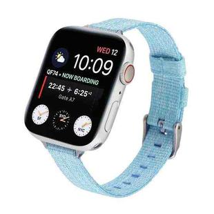 Woven Canvas Nylon Wrist Strap Watch Band For Series 7 45mm / 6 & SE & 5 & 4 44mm / 3 & 2 & 1 42mm(Sky Blue)