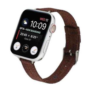 Woven Canvas Nylon Wrist Strap Watch Band For Series 7 45mm / 6 & SE & 5 & 4 44mm / 3 & 2 & 1 42mm(Brown)