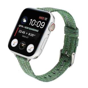 Woven Canvas Nylon Wrist Strap Watch Band For Series 7 45mm / 6 & SE & 5 & 4 44mm / 3 & 2 & 1 42mm(Green)