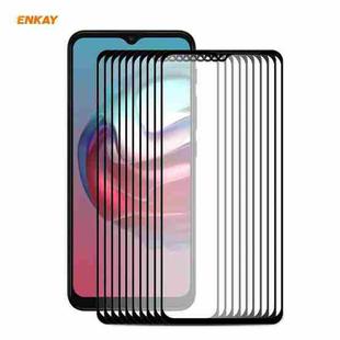 For Motorola Moto G10 / G20 / G30 10 PCS ENKAY Hat-Prince Full Glue 0.26mm 9H 2.5D Tempered Glass Full Coverage Film