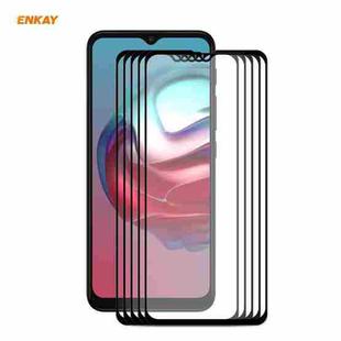 For Motorola Moto G10 / G20 / G30 5 PCS ENKAY Hat-Prince Full Glue 0.26mm 9H 2.5D Tempered Glass Full Coverage Film