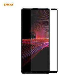 For Sony Xperia 1 III ENKAY Hat-Prince Full Glue 0.26mm 9H 2.5D Tempered Glass Full Coverage Film