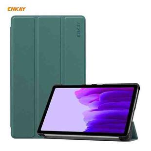 ENKAY PU Leather + Plastic Case with Three-folding Holder for Samsung Galaxy Tab A7 Lite T220 / T225(Green)