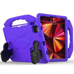 For iPad Pro 11 2022 / 2021 Children EVA Shockproof Tablet Case with Thumb Bracket(Purple)