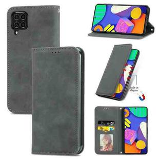 For Samsung Galaxy F62 Retro Skin Feel Business Magnetic Horizontal Flip Leather Case With Holder & Card Slots & Wallet & Photo Frame(Grey)