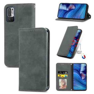 For Xiaomi Redmi Note10 5G Retro Skin Feel Business Magnetic Horizontal Flip Leather Case With Holder & Card Slots & Wallet & Photo Frame(Grey)