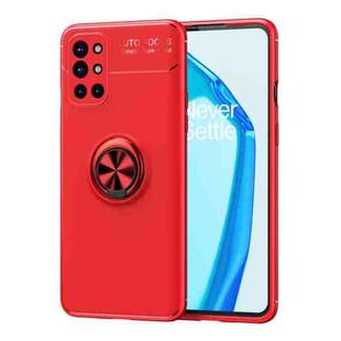 For OnePlus 9R Metal Ring Holder 360 Degree Rotating TPU Case(Red+Red)