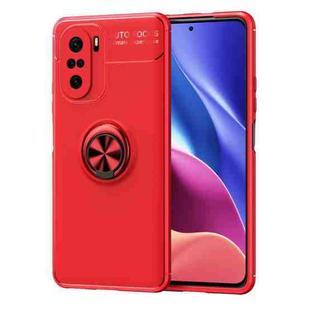 For Redmi K40 Pro+ Metal Ring Holder 360 Degree Rotating TPU Case(Red+Red)