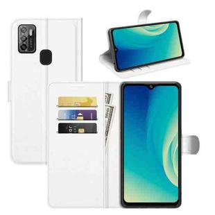 For ZTE Blade A7S 2020 Litchi Texture Horizontal Flip Protective Case with Holder & Card Slots & Wallet(White)