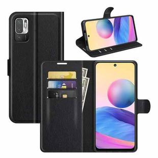For Xiaomi Redmi Note 10 5G Litchi Texture Horizontal Flip Protective Case with Holder & Card Slots & Wallet(Black)