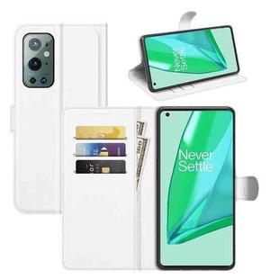 For OnePlus 9 Pro Litchi Texture Horizontal Flip Protective Case with Holder & Card Slots & Wallet(White)
